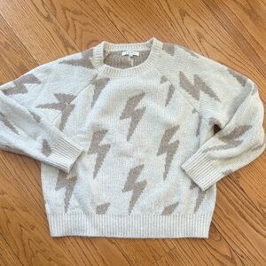 Z Supply Cream and Tan Knit Sweater